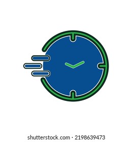Colorized Wall Clock Icon in Flat Design
