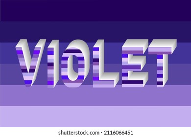 Colorizing 3D illustration  of color's name covered in color wheel colors 