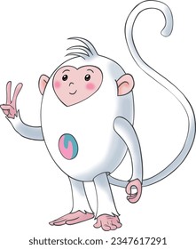 Colorkey Monkey Future,Enthusiastic and lively, happy, lost, angry and never concealed, no one can restrain his mood.