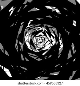 Colorless abstract edgy illustration, rough monochrome texture