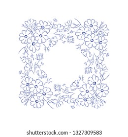 the colorless background of floral outline pattern, vector