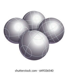 Colorless bocce balls made of metal or plastic vector