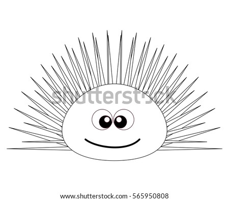 colorless cartoon urchin coloring page preschool stock