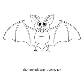 Bat Coloring Page Kids Stock Illustration 1828283882