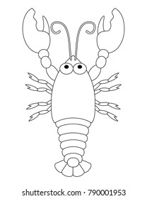 Colorless Funny Cartoon Lobster Vector Illustration Stock Vector ...