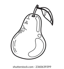 colorless pear illustration vector isolated