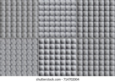 Colorless set of square tiles six options of different materials Material design of transparent items you can place on any background