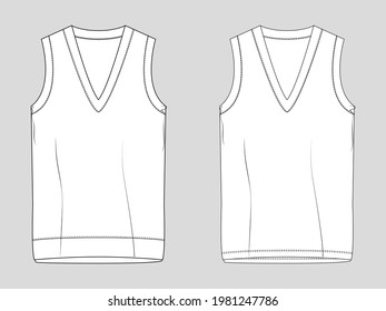colorless women's sweater technical drawing.