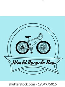 colorless world bicycle day logo vector image