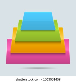 Colors abstract pyramid background corporate concepts with namber. Vector illustration EPS 10 for business workflow layout, web banner template, page magazine, brochure design elements