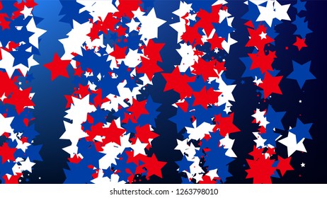 Colors of American Flag. USA Independence Day.  . Invitation Background. Banner, Christmas and New Year card, Postcard, Packaging, Textile Print.