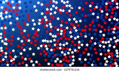 Colors of American Flag. USA Independence Day.  . Invitation Background. Banner, Christmas and New Year card, Postcard, Packaging, Textile Print.