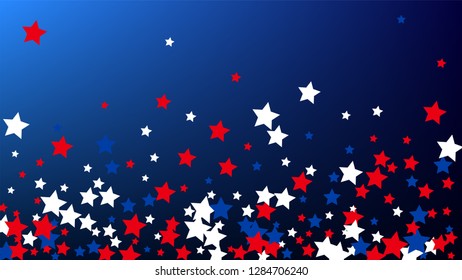 Colors of American Flag. USA Independence Day.  . Invitation Background. Banner, Christmas and New Year card, Postcard, Packaging, Textile Print.