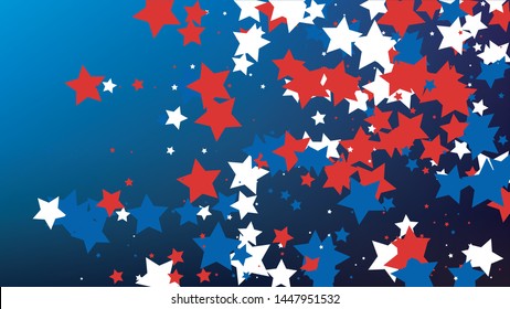 Colors of American Flag. USA Independence Day.  . Invitation Background. Banner, Christmas and New Year card, Postcard, Packaging, Textile Print.