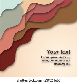 Colors of autumn day background curve line on light space shadow overlap and dimension modern texture pattern for text and message website design