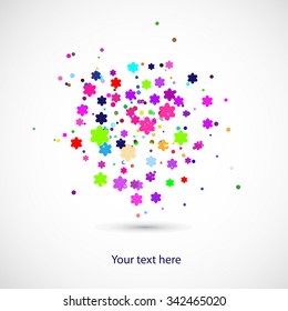 Colors background with circles and flowers