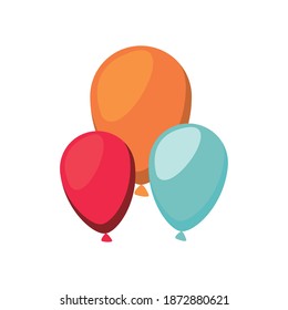 colores globos helio flotante estilo plano icono de ilustración vectorial