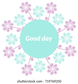 Colors blue, pink on a white background