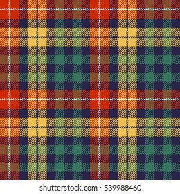 Colors check plaid seamless fabric texture. Vector illustration.