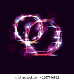banner de luz circular de colores para el texto