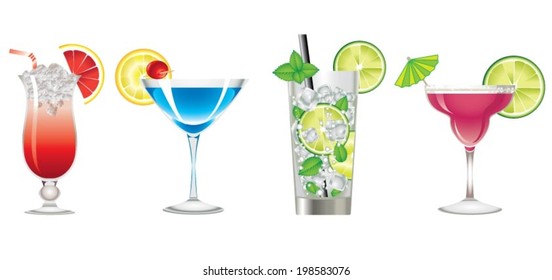 Colors cocktails drink icon