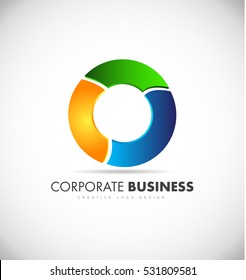 Colors colored business circle logo vector logo icon sign design template 