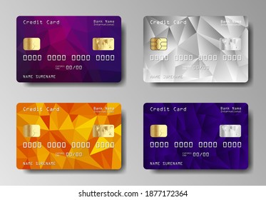 Colors Credit Cards Vector Mockups Set Stock Vector (royalty Free 