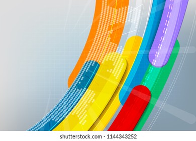 Colors curvy motion graphics concept vector abstract wallpaper backgrounds