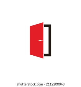 puerta de colores abrir símbolo del hotel vector