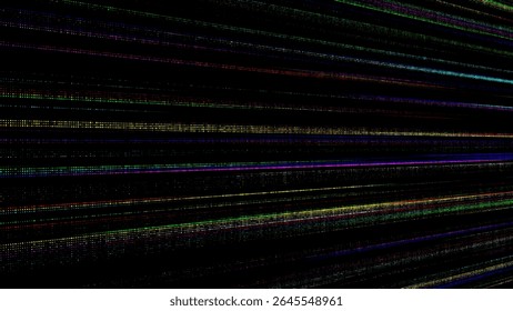 Textura de pontos coloridos com efeito de ruído. Fundo de meio-tom abstrato. Tela de fundo de falha de vetor. Tela digital com matriz ou código binário.
