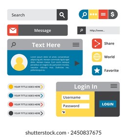 Colors elements website vector design in eps 10