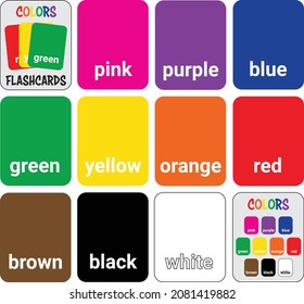 Colors Flashcards Kids Printable Flashcards Educational Stock Vector 