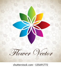 Colors flower over nature background vector illustration