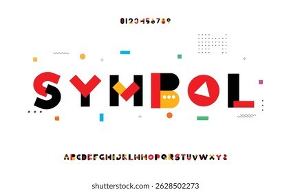 Colore letras do alfabeto da fonte. Tipografia de logotipo moderna. Cor criativo arte design tipográfico. Carta festiva definida para o logotipo do arco-íris, título da capa de cor, monograma de alegria. Tipo de vetor isolado
