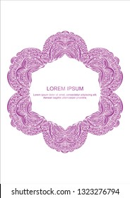 colors frame vector isolated on white background. Round floral ornamen. Design for fashion banner  tag  photo album  logo  label  greeting card or wedding invitation. - Vect