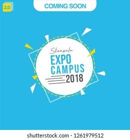 Colors full geometric background 
abstract. Coming soon expo campus 2018. blue vector background. 