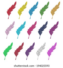 colors geometry vector feather. Collection for your design