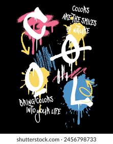 Colores graffiti, ilustraciones de arte de graffiti