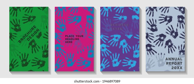 Colors hands Cultural Diversity Day web banner illustration of colorful human hand prints for social support and unity.