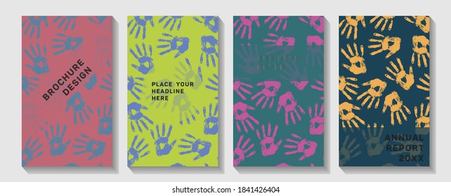 Colors hands Human hand color silhouette. 