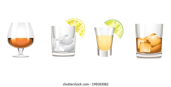 Colors hard alcoholic drinks icon