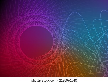 Colores fondo de plantilla horizontal con gradiente de luz bellas líneas onduladas y círculo para afiche de temas brillantes, banner de negocios digital, invitación oficial, portada de página y folleto. Vector EPS10