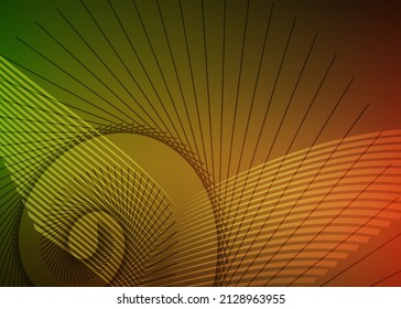 Colores fondo de plantilla horizontal con gradiente de luz bellas líneas onduladas y círculo para afiche de temas brillantes, banner de negocios digital, invitación oficial, portada de página y folleto. Vector EPS10