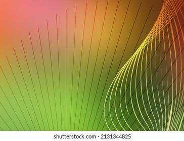 Colores fondo de plantilla horizontal con gradiente de luz bellas líneas onduladas y círculo para afiche de temas brillantes, banner de negocios digital, invitación oficial, portada de página y folleto. Vector EPS10