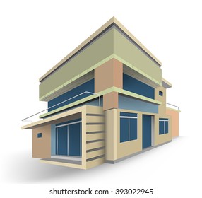 Colors house modern scene vector design on a white background