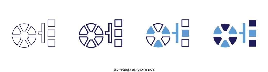 Colors icon in 4 different styles. Thin Line, Line, Bold Line, Duotone. Duotone style. Editable stroke.