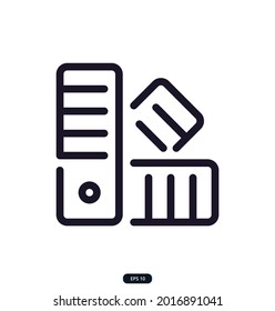 colors icon. Design and craft icon. Painting icon minimal icons design, Flat style vector illustration EPS 10.
