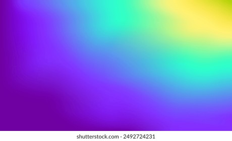 Colors include purple green and yellow
The background is blurred
The image is wide like a panoramic view