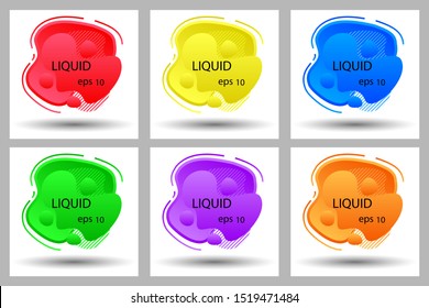 Colors liquid abstract shape background design. Fluid banner background template. Colors choice vector illustration.