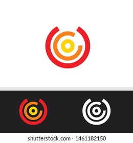 Colors Logo Circle monoline vector design